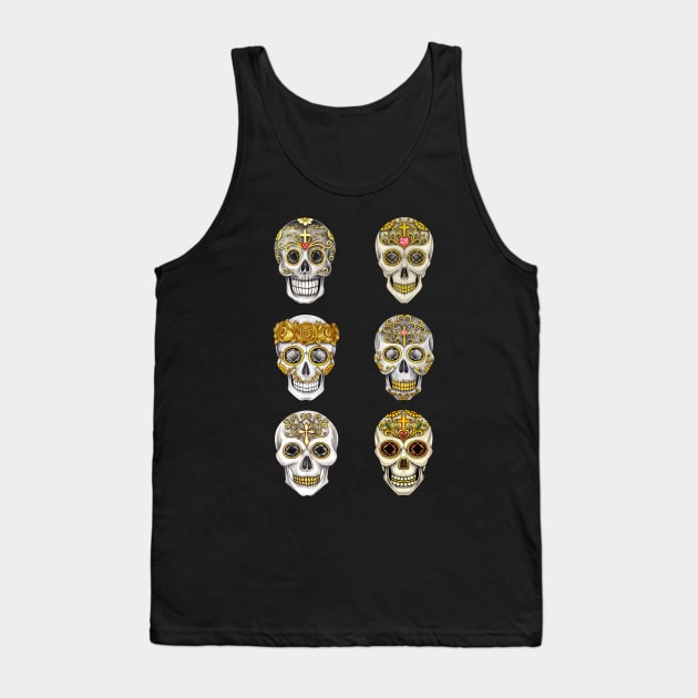 Sugar skull day of the dead. Tank Top by Jiewsurreal